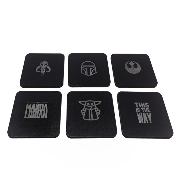 Kit 6 Porta Copos Star Wars Mandaloriano Preto - Imagem 2